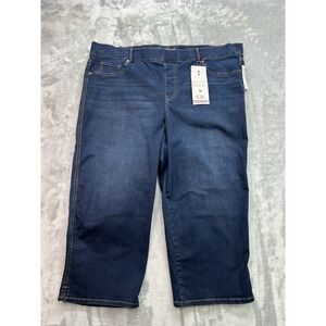 New Gloria Vanderbilt Womens Plus 22W High Rise Capri Shape Effect Dark Blue
